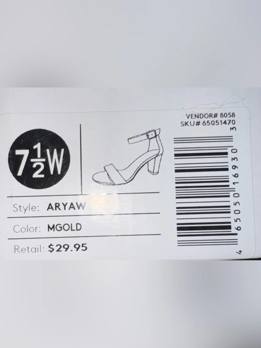 David's Bridal Gold Glitter Ankle-Strap Block Heel Sandals - Picture 13 of 13